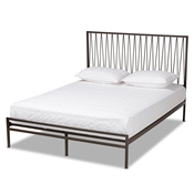 Baxton Studio Jeanette Modern and Contemporary Black Finished Metal Full Size Platform Bed